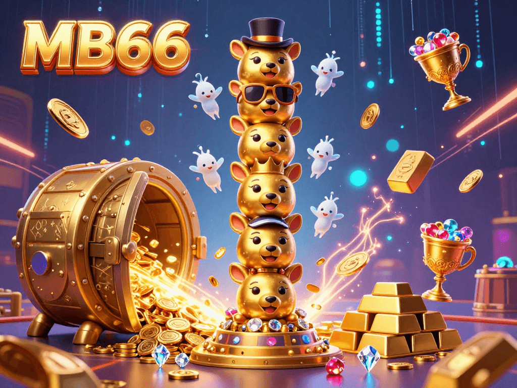 Engage with MB66's lively casino adventure featuring dazzling treasures and an animated totem.