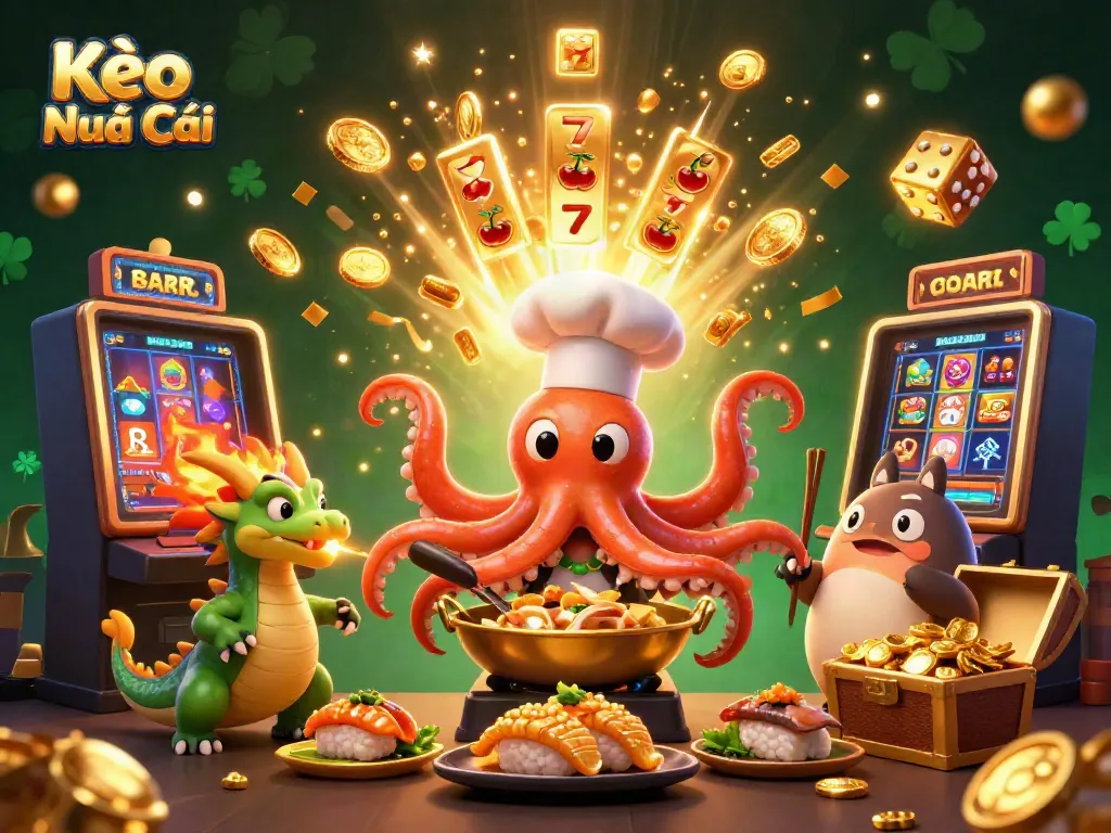 Experience thrilling moments with Kèo Nhà Cái in this vibrant casino scene featuring dynamic characters and exciting game elements.
