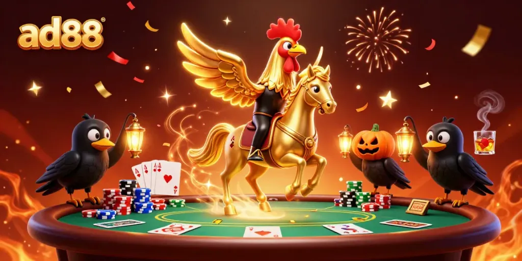 Engage with thrilling moments in ad88 casino featuring vibrant characters and rich gambling elements.
