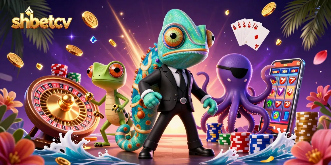 Experience thrilling gaming action with shbetcv in a vibrant casino scene featuring colorful characters and sparkling elements.