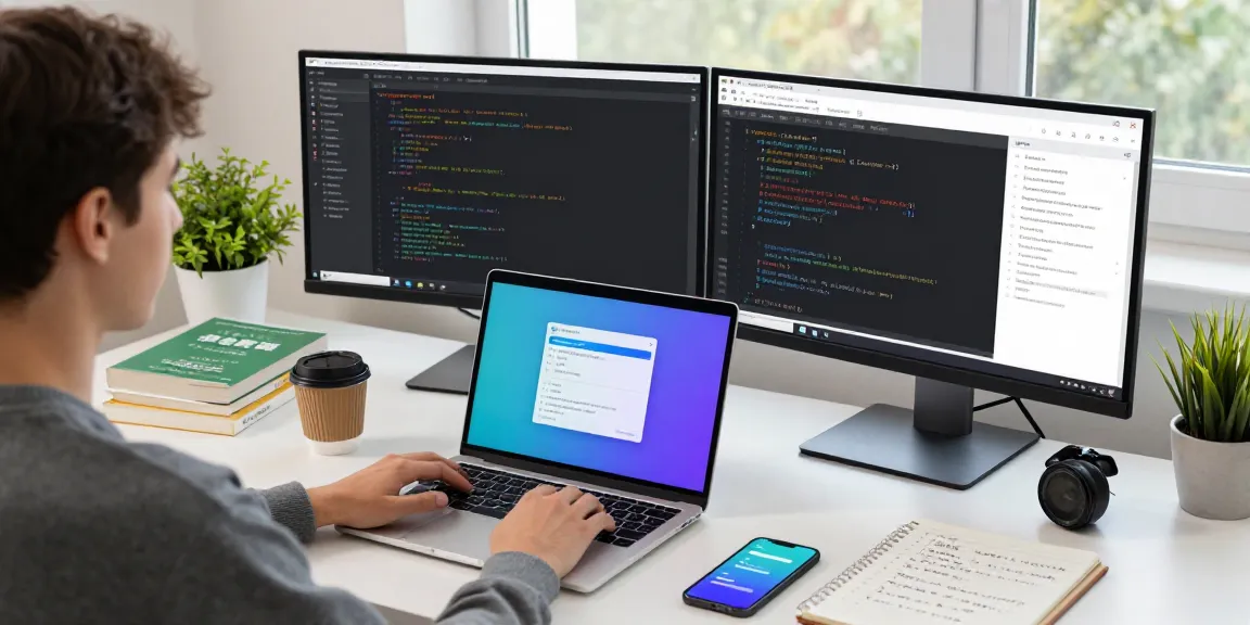 Setting up Telegram中文 interface in a tech workspace with a vibrant atmosphere.
