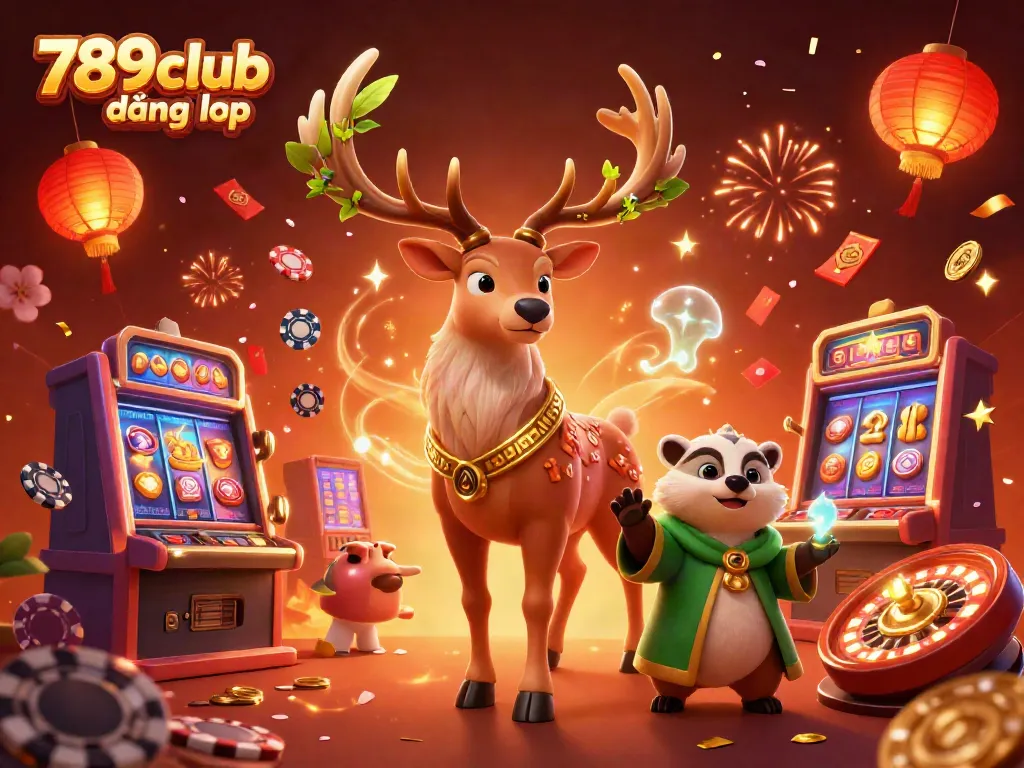 Experience the excitement with 789club đăng nhập and dynamic casino elements in a vibrant illustration.