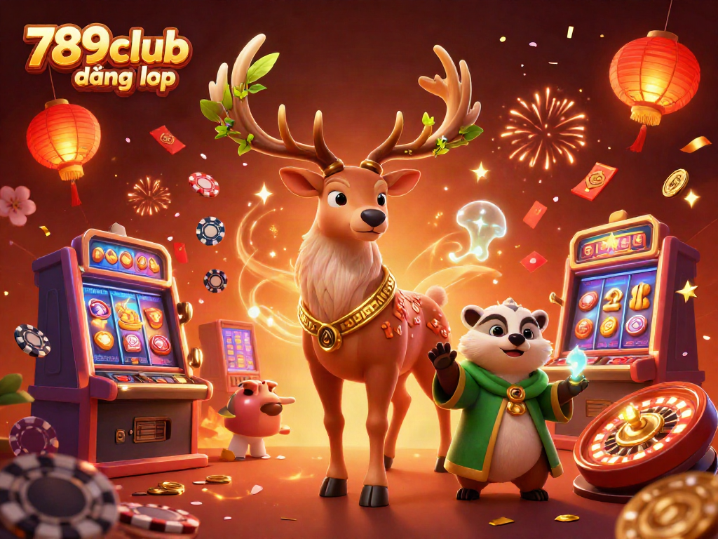 Experience the excitement with 789club đăng nhập and dynamic casino elements in a vibrant illustration.
