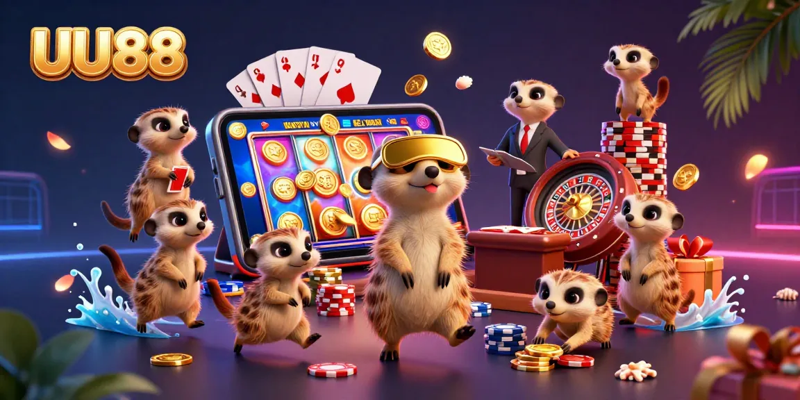 Engage in thrilling games at UU88 with meerkats managing a 3D casino full of action and rewards.