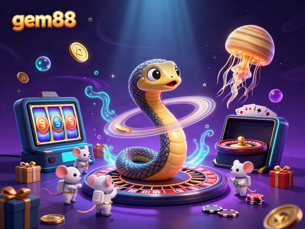 Experience exciting gaming with gem88, where astronaut mice enjoy cosmic roulette and spirited bets.