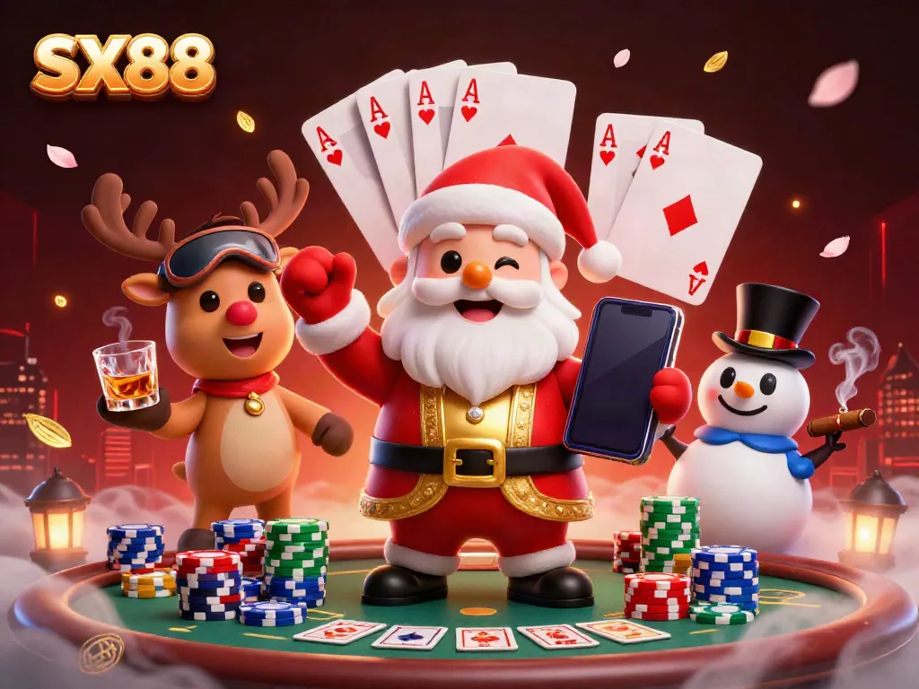 Engage in exciting gameplay at SX88 with a vibrant casino illustration showcasing thrilling celebrations and rich elements.
