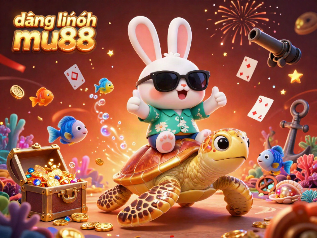 Win big with đăng nhập mu88 in a vibrant underwater casino adventure featuring a lucky rabbit and a golden turtle.