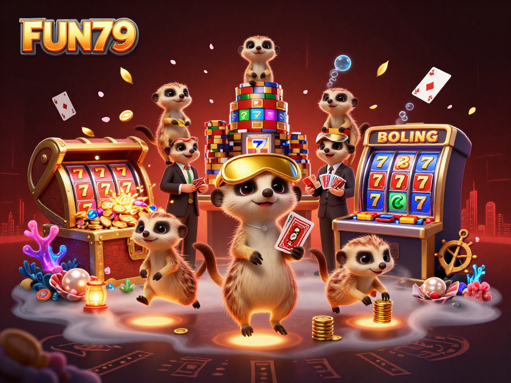 Experience thrilling action at FUN79's vibrant casino featuring meerkats in engaging gameplay scenarios.