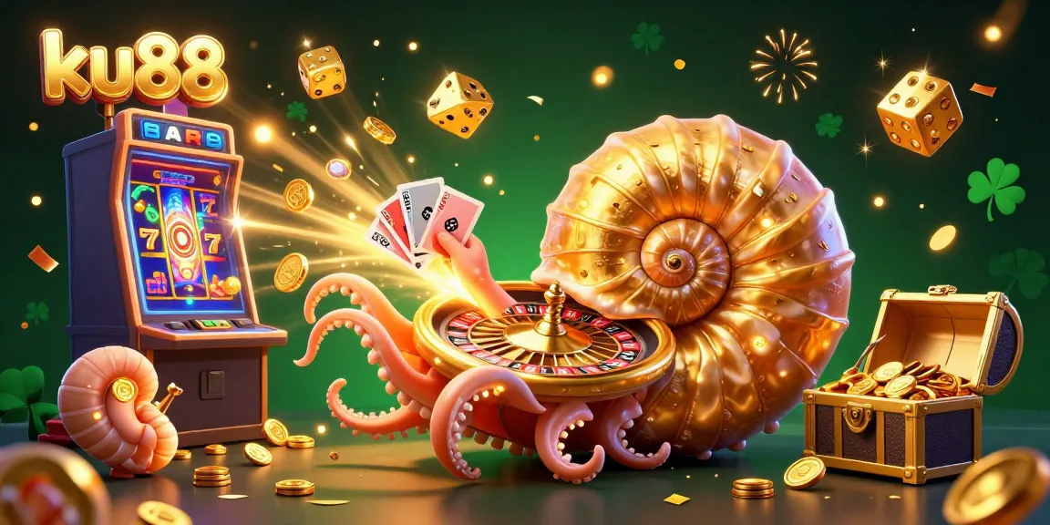 Engage in thrilling gameplay at ku88, highlighted by an ancient nautilus roulette wheel and explosive slots.