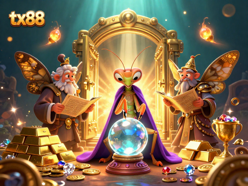 Discover immersive gameplay at tx88 with a magical 3D casino scene featuring oracles and treasures.