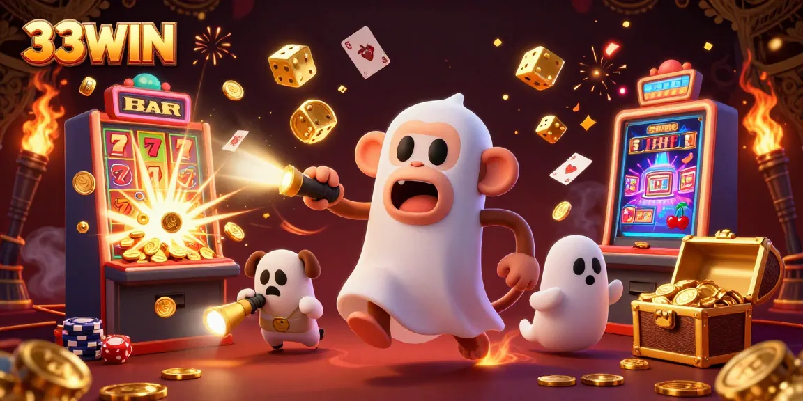 Engage with 33WIN in this thrilling casino adventure featuring a ghostly monkey and treasure!