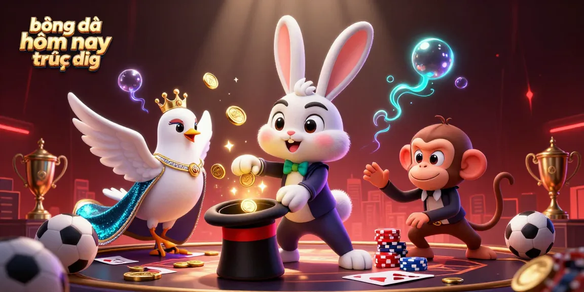 Experience live action with bóng đá hôm nay trực tiếp featuring sports betting elements in a vibrant 3D scene.