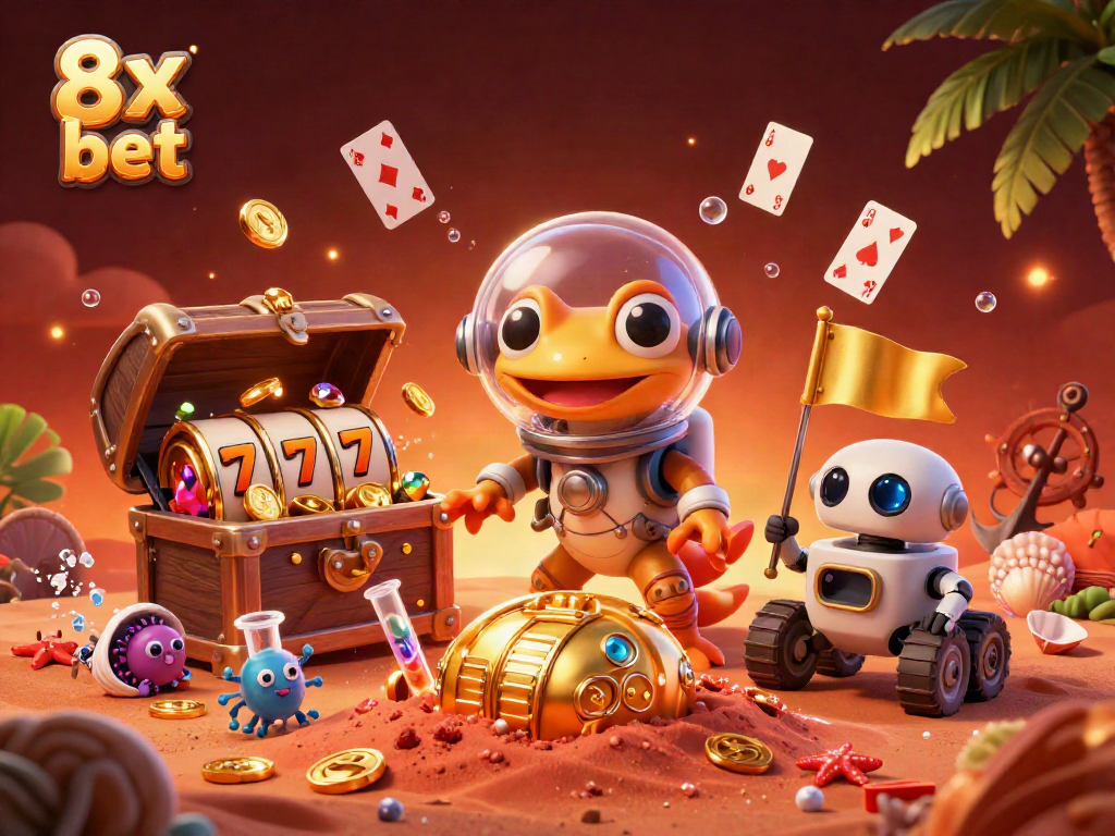 Engage with exciting casino adventures in 8x bet, featuring vibrant 3D characters and dynamic gambling elements.