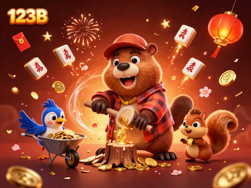 Experience winning with 123B in a vibrant 3D illustration filled with excitement and treasures.