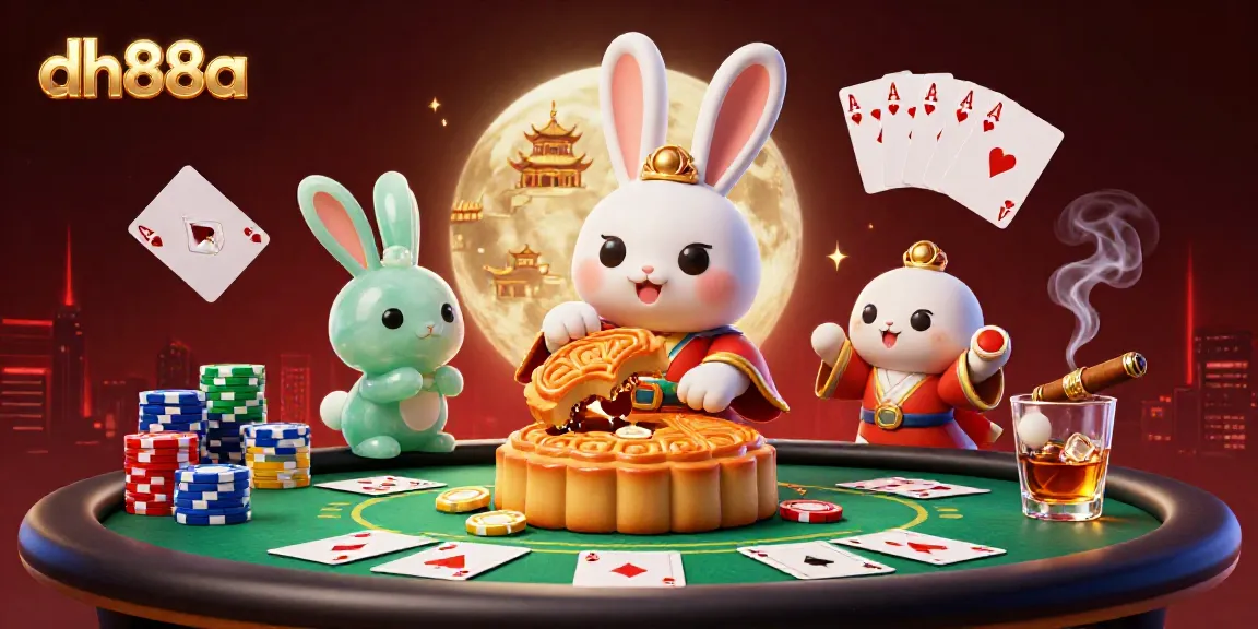 Experience gaming excitement with dh88a, as the moon rabbit reveals hidden poker chips!