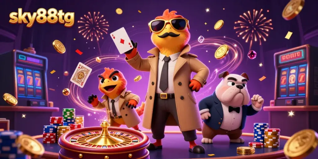 Engage in exciting gaming action with sky88tg as raptors attempt to sneak into a VIP casino!