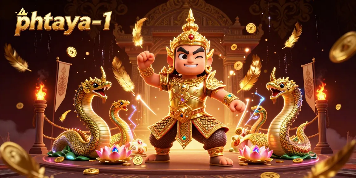 Phtaya-1 showcases dynamic casino action with a golden guardian and vibrant gaming elements.